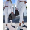 Souprava/komplet elegantní sako a kalhoty dámská (M/L ONE SIZE) ITALSKÁ MÓDA IMD22344/DR (Velikost M/L, Barva Černá)