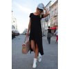 Šaty dlouhé letní krátký rukáv dámské  (S/M ONE SIZE) ITALSKÁ MODA IMD22067/DR
