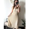 Šaty dlouhé elegantní letní šifonové bez rukávu dámské (S/M ONE SIZE) ITALSKÁ MÓDA IMD22324/DR (Velikost S/M/L, Barva béžová)