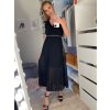 Šaty dlouhé elegantní letní šifonové bez rukávu dámské (S/M ONE SIZE) ITALSKÁ MÓDA IMD22324/DR (Velikost S/M/L, Barva béžová)