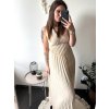 Šaty dlouhé elegantní letní šifonové bez rukávu dámské (S/M ONE SIZE) ITALSKÁ MÓDA IMD22324/DR (Velikost S/M/L, Barva béžová)