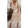 Šaty dlouhé elegantní letní šifonové bez rukávu dámské (S/M ONE SIZE) ITALSKÁ MÓDA IMD22324/DR (Velikost S/M/L, Barva béžová)