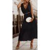 Šaty dlouhé elegantní letní šifonové bez rukávu dámské (S/M ONE SIZE) ITALSKÁ MÓDA IMD22324/DR (Velikost S/M/L, Barva béžová)