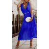 Šaty dlouhé elegantní letní šifonové bez rukávu dámské (S/M ONE SIZE) ITALSKÁ MÓDA IMD22324/DR (Velikost S/M/L, Barva béžová)
