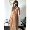 Šaty dlouhé elegantní letní šifonové bez rukávu dámské (S/M ONE SIZE) ITALSKÁ MÓDA IMD22324/DR (Velikost S/M/L, Barva béžová)