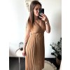 Šaty dlouhé elegantní letní šifonové bez rukávu dámské (S/M ONE SIZE) ITALSKÁ MÓDA IMD22324/DR (Velikost S/M/L, Barva béžová)