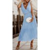 Šaty dlouhé elegantní letní šifonové bez rukávu dámské (S/M ONE SIZE) ITALSKÁ MÓDA IMD22324/DR (Velikost S/M/L, Barva béžová)