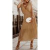 Šaty dlouhé elegantní letní šifonové bez rukávu dámské (S/M ONE SIZE) ITALSKÁ MÓDA IMD22324/DR (Velikost S/M/L, Barva béžová)