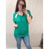 Tunika oversize krátký rukáv dámská nadrozměr (L/XL/2XL ONE SIZE) ITALSKÁ MÓDA IM722073/DR (Velikost XL/2XL, Barva zelená)