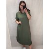 Šaty dlouhé maxi letní volnočasové krátký rukáv dámské viskoza (L/XL/2XL/3XL ONE SIZE) ITALSKÁ MÓDA IMD22382/DR (Velikost 2XL/3XL, Barva žlutá hořčicová)