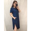 Šaty dlouhé maxi letní volnočasové krátký rukáv dámské viskoza (L/XL/2XL/3XL ONE SIZE) ITALSKÁ MÓDA IMD22382/DR (Velikost 2XL/3XL, Barva žlutá hořčicová)