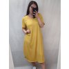 Šaty dlouhé maxi letní volnočasové krátký rukáv dámské viskoza (L/XL/2XL/3XL ONE SIZE) ITALSKÁ MÓDA IMD22382/DR (Velikost 2XL/3XL, Barva žlutá hořčicová)