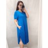 Šaty dlouhé maxi letní volnočasové krátký rukáv dámské viskoza (L/XL/2XL/3XL ONE SIZE) ITALSKÁ MÓDA IMD22382/DR (Velikost 2XL/3XL, Barva žlutá hořčicová)