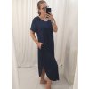 Šaty dlouhé maxi letní volnočasové krátký rukáv dámské viskoza (L/XL/2XL/3XL ONE SIZE) ITALSKÁ MÓDA IMD22382/DR (Velikost 2XL/3XL, Barva žlutá hořčicová)