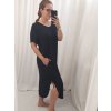 Šaty dlouhé maxi letní volnočasové krátký rukáv dámské viskoza (L/XL/2XL/3XL ONE SIZE) ITALSKÁ MÓDA IMD22382/DR (Velikost 2XL/3XL, Barva žlutá hořčicová)