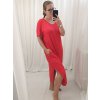 Šaty dlouhé maxi letní volnočasové krátký rukáv dámské viskoza (L/XL/2XL/3XL ONE SIZE) ITALSKÁ MÓDA IMD22382/DR (Velikost 2XL/3XL, Barva žlutá hořčicová)