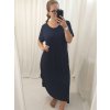Šaty dlouhé maxi letní volnočasové krátký rukáv dámské viskoza (L/XL/2XL/3XL ONE SIZE) ITALSKÁ MÓDA IMD22382/DR (Velikost 2XL/3XL, Barva žlutá hořčicová)