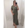 Šaty dlouhé maxi letní volnočasové krátký rukáv dámské viskoza (L/XL/2XL/3XL ONE SIZE) ITALSKÁ MÓDA IMD22382/DR (Velikost 2XL/3XL, Barva žlutá hořčicová)