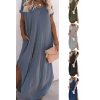 Šaty dlouhé maxi letní volnočasové krátký rukáv dámské viskoza (L/XL/2XL/3XL ONE SIZE) ITALSKÁ MÓDA IMD22382/DR (Velikost 2XL/3XL, Barva žlutá hořčicová)