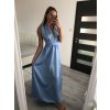 Šaty dlouhé saténové s variabilním zavazováním letní dámské  (S/M/L ONE SIZE) ITALSKÁ MÓDA IMM2250677/DR (Velikost M/L, Barva zelená)