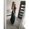 Šaty dlouhé saténové s variabilním zavazováním letní dámské  (S/M/L ONE SIZE) ITALSKÁ MÓDA IMM2250677/DR (Velikost M/L, Barva zelená)