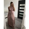 Šaty dlouhé saténové s variabilním zavazováním letní dámské  (S/M/L ONE SIZE) ITALSKÁ MÓDA IMM2250677/DR (Velikost M/L, Barva zelená)