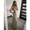 Šaty dlouhé saténové s variabilním zavazováním letní dámské  (S/M/L ONE SIZE) ITALSKÁ MÓDA IMM2250677/DR (Velikost M/L, Barva zelená)