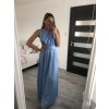 Šaty dlouhé saténové s variabilním zavazováním letní dámské  (S/M/L ONE SIZE) ITALSKÁ MÓDA IMM2250677/DR (Velikost M/L, Barva zelená)