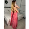 Šaty dlouhé saténové s variabilním zavazováním letní dámské  (S/M/L ONE SIZE) ITALSKÁ MÓDA IMM2250677/DR (Velikost M/L, Barva zelená)