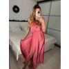 Šaty dlouhé saténové s variabilním zavazováním letní dámské  (S/M/L ONE SIZE) ITALSKÁ MÓDA IMM2250677/DR (Velikost M/L, Barva zelená)