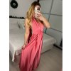 Šaty dlouhé saténové s variabilním zavazováním letní dámské  (S/M/L ONE SIZE) ITALSKÁ MÓDA IMM2250677/DR (Velikost M/L, Barva zelená)