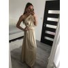 Šaty dlouhé saténové s variabilním zavazováním letní dámské  (S/M/L ONE SIZE) ITALSKÁ MÓDA IMM2250677/DR (Velikost M/L, Barva zelená)
