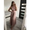 Šaty dlouhé saténové s variabilním zavazováním letní dámské  (S/M/L ONE SIZE) ITALSKÁ MÓDA IMM2250677/DR (Velikost M/L, Barva zelená)
