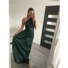 Šaty dlouhé saténové s variabilním zavazováním letní dámské  (S/M/L ONE SIZE) ITALSKÁ MÓDA IMM2250677/DR (Velikost M/L, Barva zelená)