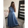 Šaty dlouhé saténové s variabilním zavazováním letní dámské  (S/M/L ONE SIZE) ITALSKÁ MÓDA IMM2250677/DR (Velikost M/L, Barva zelená)
