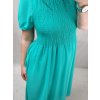 Šaty žabičkované krátký rukáv dámské nadrozměr (XL/2XL ONE SIZE) ITALSKÁ MÓDA IMWQ22030/DR (Velikost XL/2XL, Barva Černá)