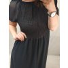 Šaty žabičkované krátký rukáv dámské nadrozměr (XL/2XL ONE SIZE) ITALSKÁ MÓDA IMWQ22030/DR (Velikost XL/2XL, Barva Černá)