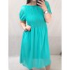 Šaty žabičkované krátký rukáv dámské nadrozměr (XL/2XL ONE SIZE) ITALSKÁ MÓDA IMWQ22030/DR (Velikost XL/2XL, Barva Černá)