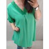 Tunika krátký rukáv dámská nadrozměr  (3XL/4XL ONE SIZE) ITALSKÁ MÓDA IMWQ22034/DR (Velikost 3XL/4XL, Barva bílá)