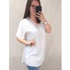 Tunika krátký rukáv dámská nadrozměr  (3XL/4XL ONE SIZE) ITALSKÁ MÓDA IMWQ22034/DR (Velikost 3XL/4XL, Barva bílá)