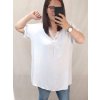 Tunika krátký rukáv dámská nadrozměr  (3XL/4XL ONE SIZE) ITALSKÁ MÓDA IMWQ22034/DR (Velikost 3XL/4XL, Barva bílá)
