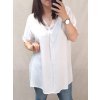 Tunika krátký rukáv dámská nadrozměr  (3XL/4XL ONE SIZE) ITALSKÁ MÓDA IMWQ22034/DR (Velikost 3XL/4XL, Barva bílá)
