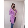 Cardigan pletený tenký jarní dlouhý rukáv dámský nadrozměr (L/2XL ONE SIZE) ITALSKÁ MÓDA IMD21947 (Velikost XL/2XL, Barva fialová)