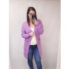 Cardigan pletený tenký jarní dlouhý rukáv dámský nadrozměr (L/2XL ONE SIZE) ITALSKÁ MÓDA IMD21947