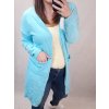 Cardigan pletený tenký jarní dlouhý rukáv dámský nadrozměr (L/2XL ONE SIZE) ITALSKÁ MÓDA IMD21947 (Velikost XL/2XL, Barva fialová)