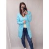 Cardigan pletený tenký jarní dlouhý rukáv dámský nadrozměr (L/2XL ONE SIZE) ITALSKÁ MÓDA IMD21947 (Velikost XL/2XL, Barva fialová)