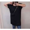 Šaty krátký rukáv s kabelkou dámské nadrozměr (XL/2XL ONE SIZE) ITALSKÁ MÓDA IM422295/DR (Velikost XL/2XL, Barva Černá)