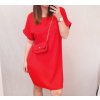 Šaty krátký rukáv s kabelkou dámské nadrozměr (XL/2XL ONE SIZE) ITALSKÁ MÓDA IM422295/DR (Velikost XL/2XL, Barva Černá)
