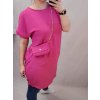 Šaty krátký rukáv s kabelkou dámské nadrozměr (XL/2XL ONE SIZE) ITALSKÁ MÓDA IM422295/DR (Velikost XL/2XL, Barva Černá)