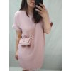 Šaty krátký rukáv s kabelkou dámské nadrozměr (XL/2XL ONE SIZE) ITALSKÁ MÓDA IM422295/DR (Velikost XL/2XL, Barva Černá)